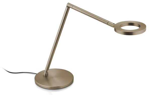 Knapstein Επιτραπέζιο φωτιστικό LED Tessa-T, χάλκινο εφέ, έλεγχος χειρονομιών CCT, ρυθμιζόμενος, Μπρούτζινο / Αντικέ ορείχαλκου, Μελέτη / Γραφείο, Ορείχαλκος, σύγχρονο