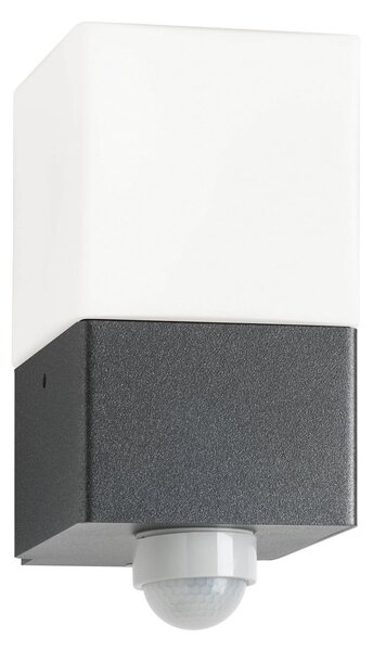 LCD Εξωτερικός φωτιστικός τοίχου Linus, γραφίτη, αισθητήρας, ανοξείδωτο ατσάλι,, Μαύρο, Ανοξείδωτος χάλυβας, σύγχρονο