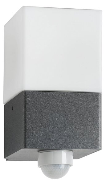 LCD Εξωτερικός φωτιστικός τοίχου Linus, γραφίτη, αισθητήρας, ανοξείδωτο ατσάλι,, Μαύρο, Ανοξείδωτος χάλυβας, σύγχρονο