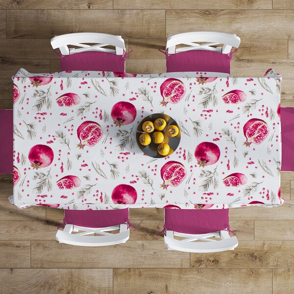 Αλέκιαστο Τραπεζομάντηλο (140x180) Dimcol Pomegranate 458 White