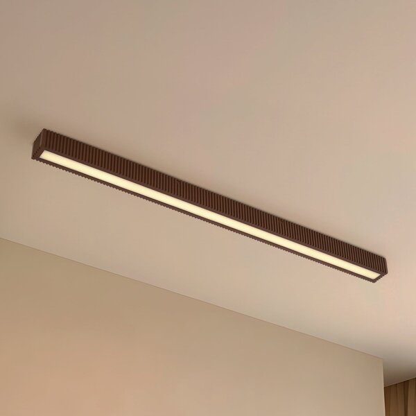 Lucande LED φωτιστικό οροφής Emara, σκούρο ξύλο, δρυς, ρυθμιζόμενο, ρυθμιζόμενος, Ξύλου, Σαλόνι / τραπεζαρία, Ξύλο, σχεδιασμός