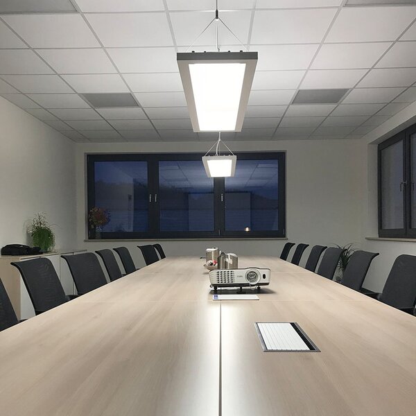 DOTLUX LED κρεμαστό φωτιστικό OFFICE λευκό 120 x 30 cm CCT 54 W αμυδρό, ρυθμιζόμενος, Λευκό, Μελέτη / Γραφείο, Αλουμίνιο, σύγχρονο