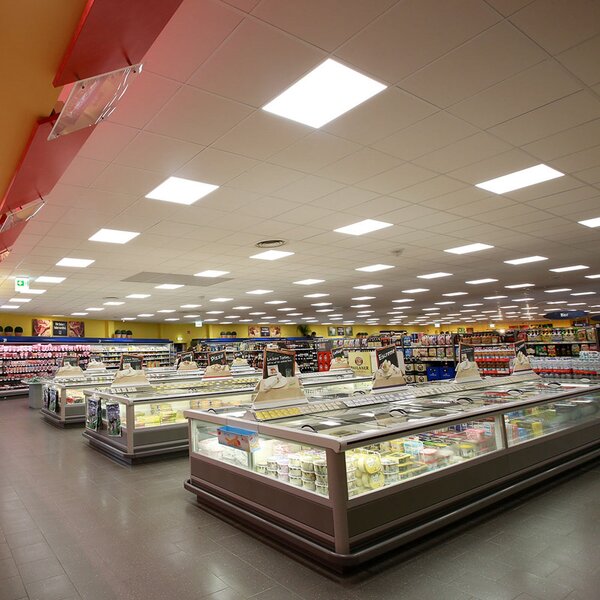 DOTLUX LED πάνελ FLATugr, λευκό, 62 x cm, μεταλλικό, 36 W CCT, ρυθμιζόμενος, Λευκό, Μελέτη / Γραφείο, Αλουμίνιο, Γωνιακά φωτιστικά