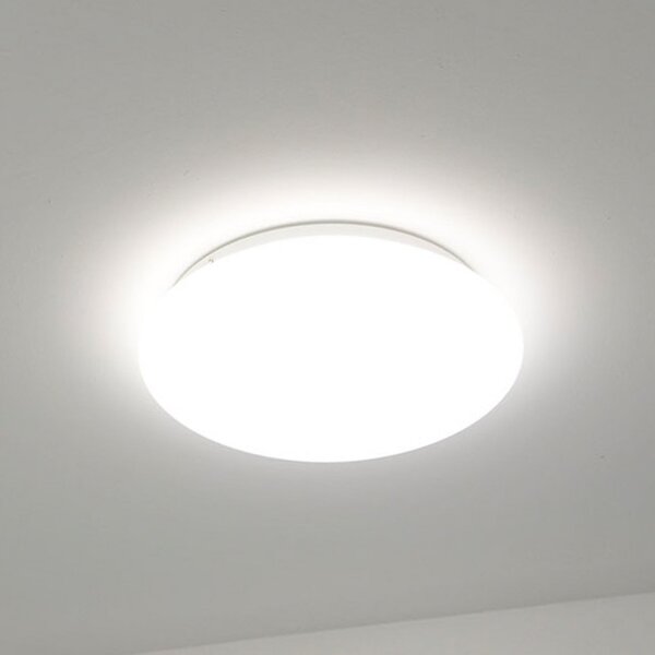 DOTLUX Φωτιστικό οροφής LED LUNA, λευκό, Ø 33 cm, PMMA, CCT IP44, Λευκό, Μπάνιο, Πλαστικό, σύγχρονο