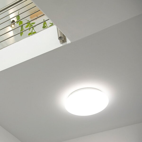 DOTLUX Φωτιστικό οροφής LED LUNA, λευκό, Ø 33 cm, PMMA, CCT IP44, Λευκό, Μπάνιο, Πλαστικό, σύγχρονο