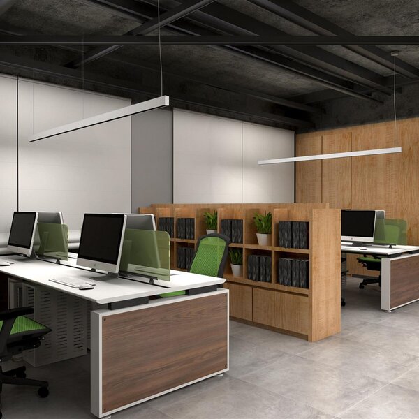 DOTLUX LED κρεμαστό φωτιστικό STYLEfree, λευκό, 118 cm 50 W 4.000 K, Λευκό, Μελέτη / Γραφείο, Αλουμίνιο, σύγχρονο