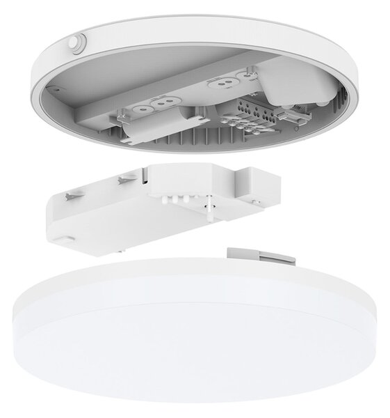 DOTLUX Φωτιστικό οροφής LED SURFACE, Ø 25 cm, λευκό, PC, CCT, IP54, Λευκό, Μπάνιο, Πλαστικό