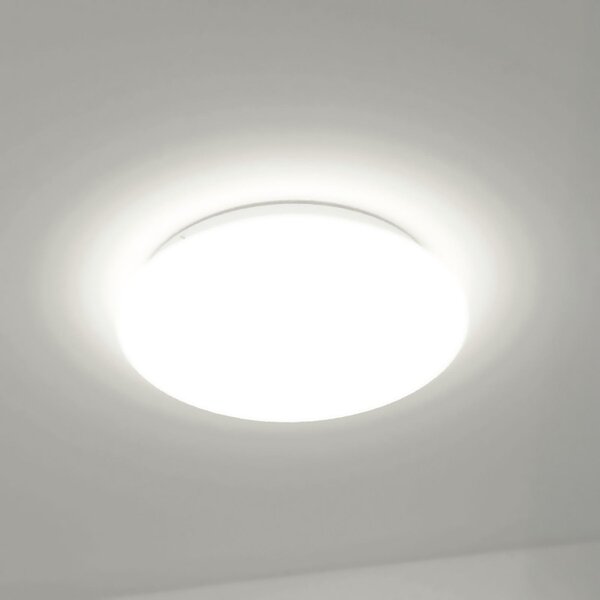 DOTLUX Φωτιστικό οροφής LED LUNA, λευκό, Ø 49 cm, 33 W, CCT IP44, Λευκό, Μπάνιο, Πλαστικό, σύγχρονο