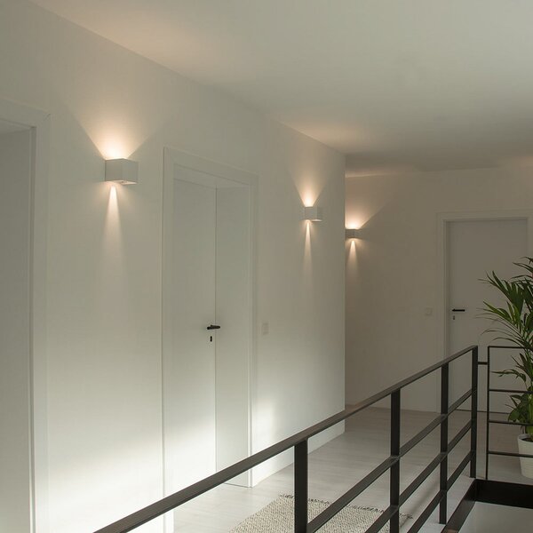 DOTLUX Εξωτερικό φωτιστικό τοίχου LED BEAMO, ανθρακί, 12 cm, πάνω/κάτω, Μαύρο, Αλουμίνιο, σύγχρονο, Πρίζα τοίχου πάνω/κάτω