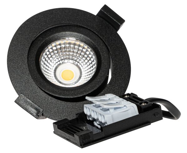 DOTLUX LED χωνευτό φωτιστικό οροφής CIRCLEminidim, μαύρο Ø 8,5 cm, ρυθμιζόμενος, Μαύρο, Μπάνιο, Αλουμίνιο, σύγχρονο, Εσοχή οροφής
