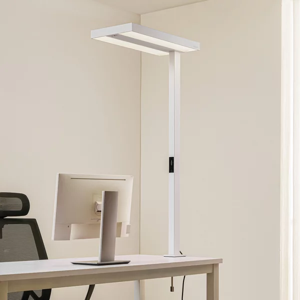 Arcchio LED-Λάμπα γραφείου με σφιγκτήρα Logan, λευκή, ρυθμιζόμενη ένταση, ρυθμιζόμενος, Λευκό, Μελέτη / Γραφείο, Αλουμίνιο, σύγχρονο