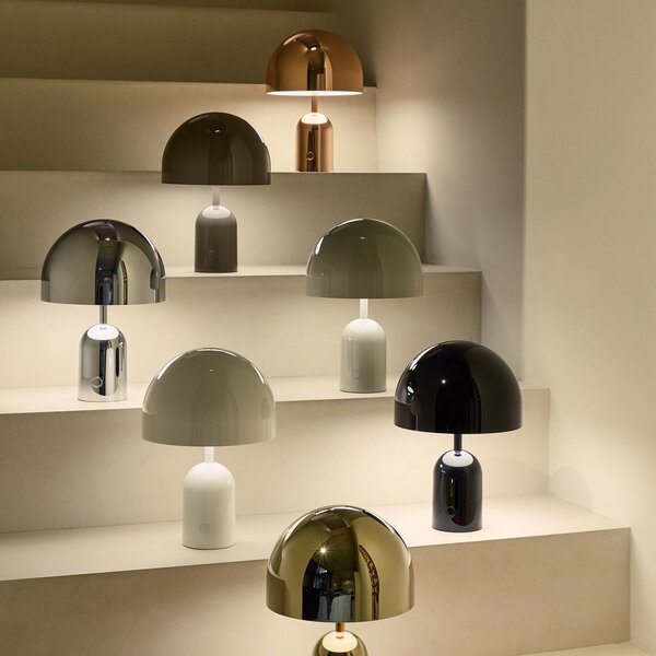 Tom Dixon Φορητή επιτραπέζια λάμπα BELL PORTABLE, μαύρη, 28 cm IP44, ρυθμιζόμενος, Μαύρο, Σαλόνι / τραπεζαρία, Πλαστικό, σχεδιασμός