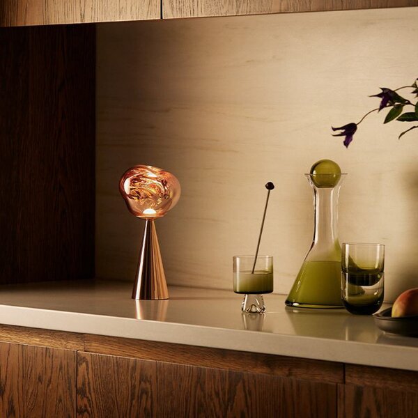 Tom Dixon LED επιτραπέζια λάμπα με μπαταρία Melt, χάλκινο, ύψος 29 cm, ρυθμιζόμενος, Χαλκού, Πλαστικό, σχεδιασμός