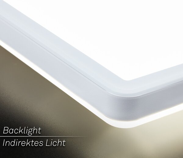 Briloner Φωτιστικό οροφής LED Tava, λευκό, πλαστικό, 98 cm, με οπίσθιο φωτισμό, Λευκό, Σαλόνι / τραπεζαρία, Πλαστικό, σύγχρονο