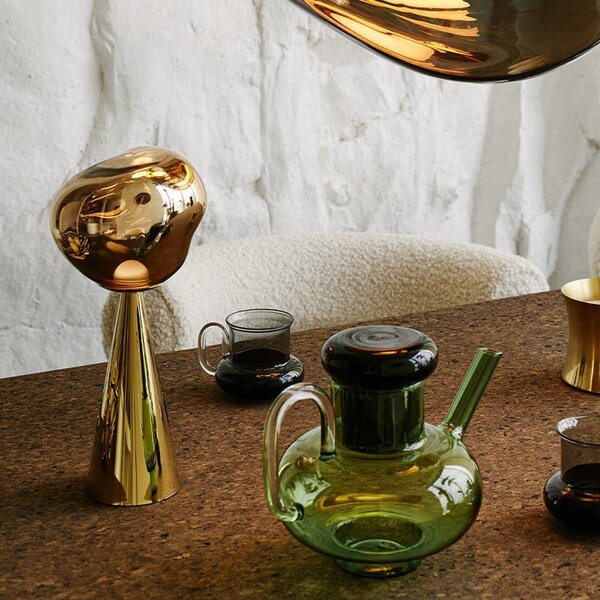 Tom Dixon LED επιτραπέζια λάμπα με μπαταρία Melt, χρυσό χρώμα, ύψος 29 cm, ρυθμιζόμενος, Χρυσό / Ορείχαλκου, Πλαστικό, σχεδιασμός