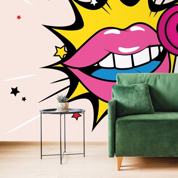 Αυτοκόλλητη ταπετσαρία γλυκό pop art γλειφιτζούρι