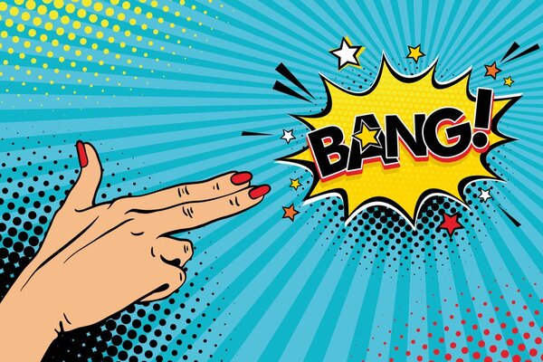 Αυτοκόλλητη ταπετσαρία με μοτίβο ποπ αρτ - BANG!