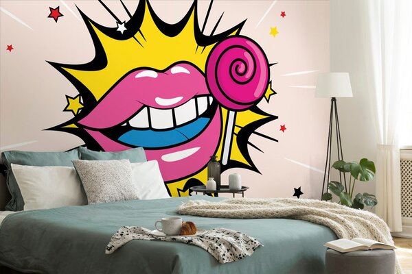 Αυτοκόλλητη ταπετσαρία γλυκό pop art γλειφιτζούρι