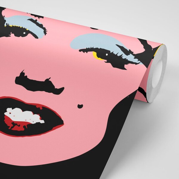 Αυτοκόλλητη ταπετσαρία pop art Marilyn Monroe σε μαύρο φόντο