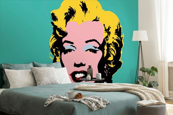 Αυτοκόλλητη ταπετσαρία εικονική Marilyn Monroe σε pop art σχέδιο