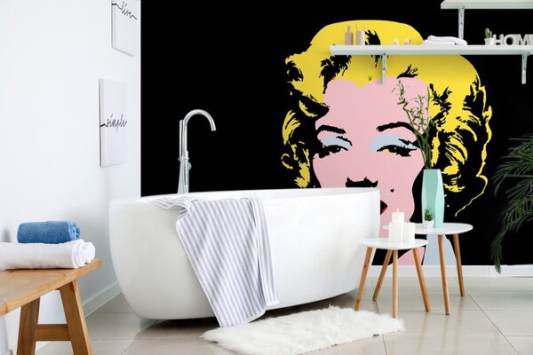 Αυτοκόλλητη ταπετσαρία pop art Marilyn Monroe σε μαύρο φόντο