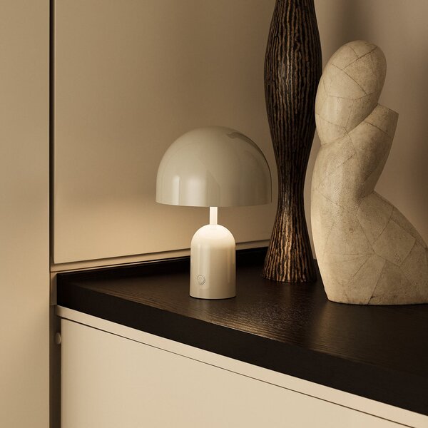 Tom Dixon Φορητή επιτραπέζια λάμπα BELL PORTABLE, ανοιχτό γκρι 28 cm IP44, ρυθμιζόμενος, Γκρι, Σαλόνι / τραπεζαρία, Πλαστικό, σχεδιασμός