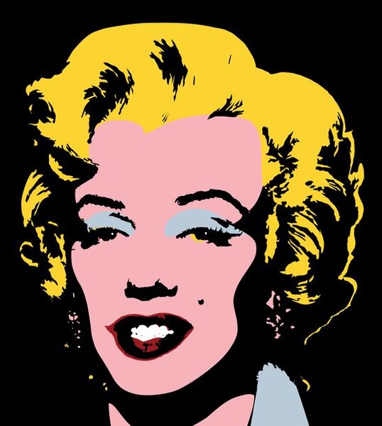 Αυτοκόλλητη ταπετσαρία pop art Marilyn Monroe σε μαύρο φόντο