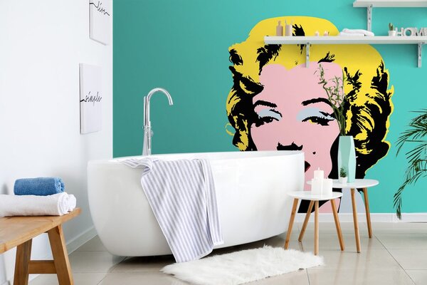 Αυτοκόλλητη ταπετσαρία εικονική Marilyn Monroe σε pop art σχέδιο