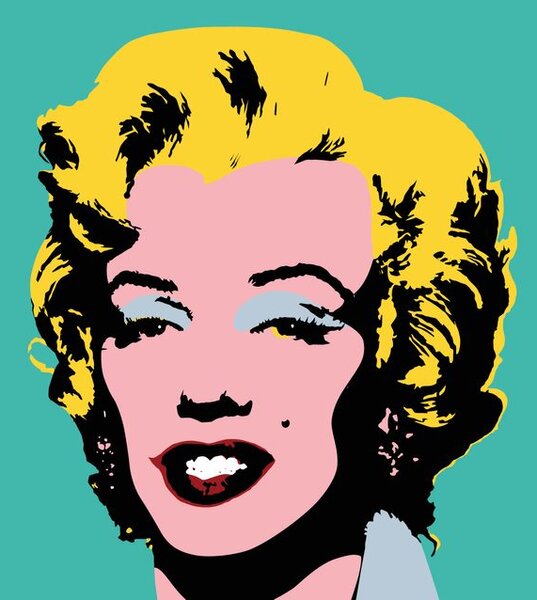Αυτοκόλλητη ταπετσαρία εικονική Marilyn Monroe σε pop art σχέδιο