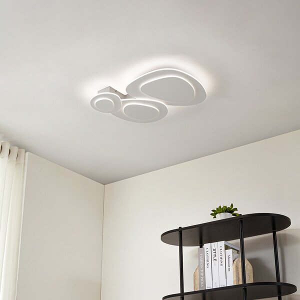 Lindby Φωτιστικό οροφής LED Delar, 60 x cm, CCT, με δυνατότητα ρύθμισης, ρυθμιζόμενος, Λευκό, Σαλόνι / τραπεζαρία, Πλαστικό, σύγχρονο