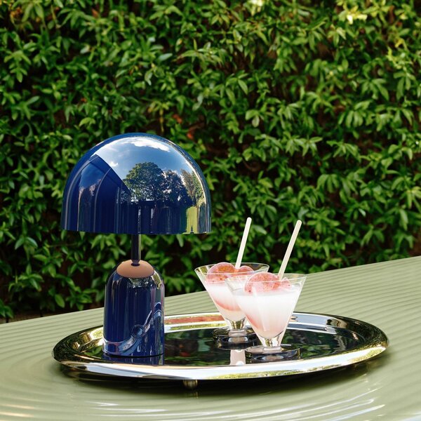 Tom Dixon Φορητή επιτραπέζια λάμπα BELL PORTABLE, ινδικο, 28 cm IP44, ρυθμιζόμενος, Μπλε, Σαλόνι / τραπεζαρία, Πλαστικό, σχεδιασμός