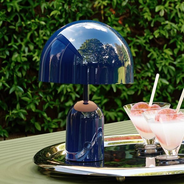 Tom Dixon Φορητή επιτραπέζια λάμπα BELL PORTABLE, ινδικο, 28 cm IP44, ρυθμιζόμενος, Μπλε, Σαλόνι / τραπεζαρία, Πλαστικό, σχεδιασμός
