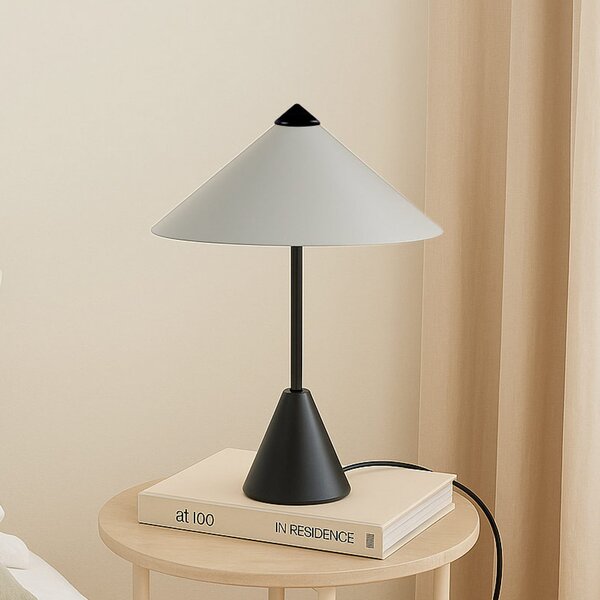 Lindby Επιτραπέζια λάμπα Norvik, ύψος 35 cm, μαύρο/γκρι, μέταλλο, Μαύρο, Σαλόνι / τραπεζαρία, Μέταλλο, σύγχρονο