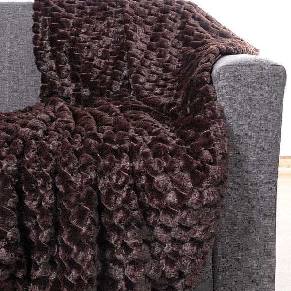 Γούνινη Κουβέρτα Καναπέ (130x160) Silk Fashion Mink Brown