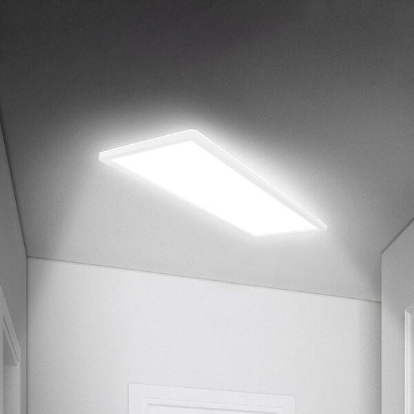 Briloner Move LED πάνελ, αισθητήρας, 58 x 20 cm, IP44, πλαστικό, λευκό, Λευκό, Διάδρομος, Πλαστικό