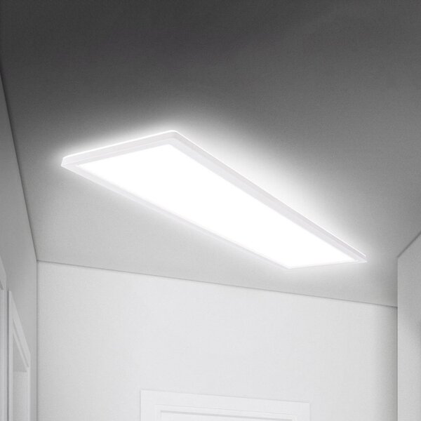 Briloner Μετακίνηση πάνελ LED, αισθητήρας, 98 x 20 cm, IP44, πλαστικό, λευκό, Λευκό, Διάδρομος, Πλαστικό