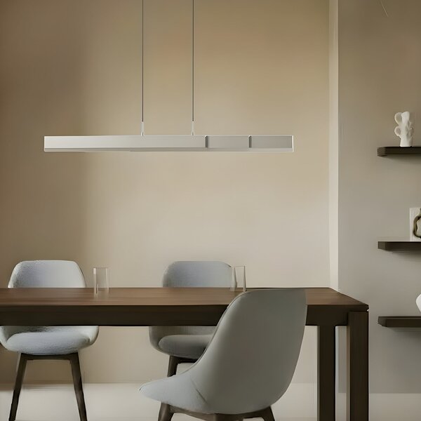 Lucande LED κρεμαστό φωτιστικό Torven, αλουμίνιο, CCT, επεκτεινόμενο, ρυθμιζόμενος, Μεταλλικό, Σαλόνι / τραπεζαρία, Μέταλλο, σύγχρονο