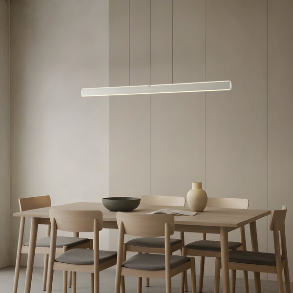 Lucande LED κρεμαστή λάμπα Arvon, χρώμα αλουμινίου, 117cm, ρυθμιζόμενη ένταση, ρυθμιζόμενος, Μεταλλικό, Σαλόνι / τραπεζαρία, Μέταλλο, σύγχρονο
