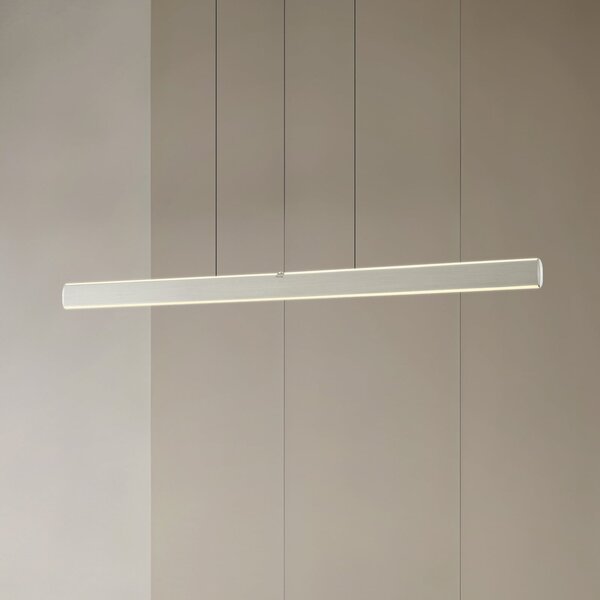 Lucande LED κρεμαστή λάμπα Arvon, χρώμα αλουμινίου, 117cm, ρυθμιζόμενη ένταση, ρυθμιζόμενος, Μεταλλικό, Σαλόνι / τραπεζαρία, Μέταλλο, σύγχρονο