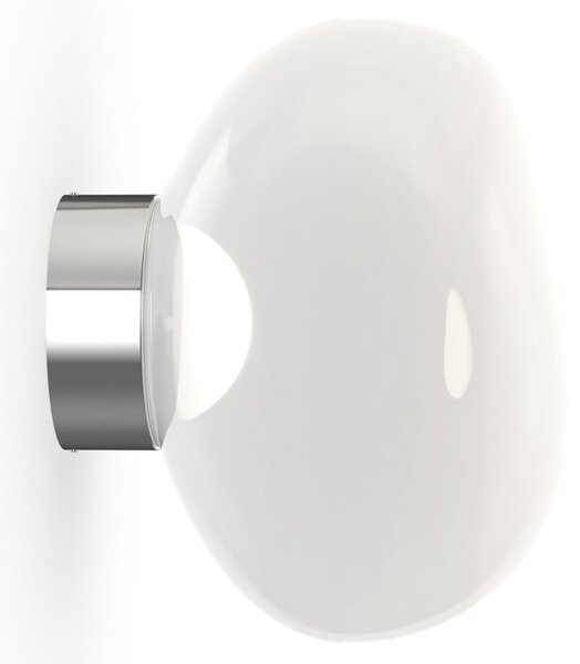 Tom Dixon LED απλίκα Melt, Ø 29 cm, οπαλίνα/χρώμα χρωμίου, ρυθμιζόμενος, Μεταλλικό, Σαλόνι / τραπεζαρία, Πλαστικό, σχεδιασμός