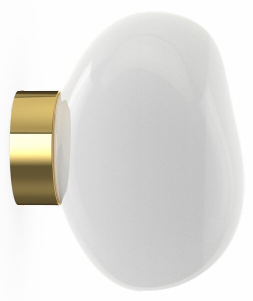 Tom Dixon LED απλίκα Melt, Ø 29 cm, οπαλίνα/χρυσό, ρυθμιζόμενος, Χρυσό / Ορείχαλκου, Σαλόνι / τραπεζαρία, Πλαστικό, σχεδιασμός