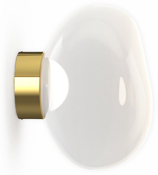 Tom Dixon LED απλίκα Melt, Ø 29 cm, οπαλίνα/χρυσό, ρυθμιζόμενος, Χρυσό / Ορείχαλκου, Σαλόνι / τραπεζαρία, Πλαστικό, σχεδιασμός