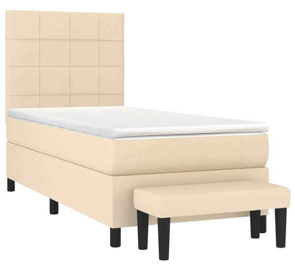 VidaXL Κρεβάτι Boxspring με Στρώμα Κρεμ 80 x 200 εκ. Υφασμάτινο