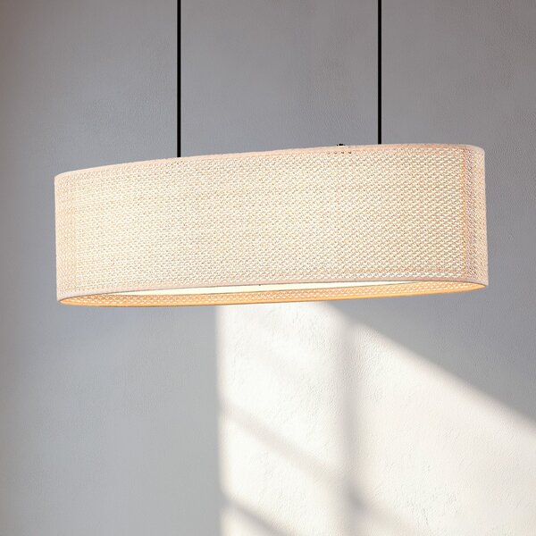 Lindby Κρεμαστό φωτιστικό Soula, 78 cm, μπεζ, πλαστικό, E27, ρυθμιζόμενος, Μπεζ, Σαλόνι / τραπεζαρία, Πλαστικό, Εξοχική κατοικία / Ρουστίκ