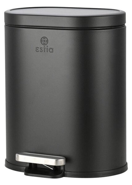 Κάδος Απορριμμάτων Μπάνιου (24.4x21.5x29.4) Estia 6lt Ovoid Μαύρο 02-21436