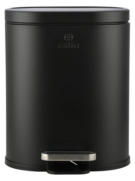 Κάδος Απορριμμάτων Μπάνιου (24.4x21.5x29.4) Estia 6lt Ovoid Μαύρο 02-21436