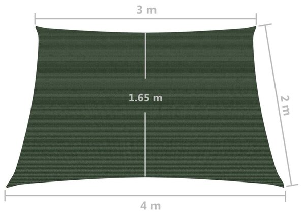 Πανί Σκίασης Σκούρο Πράσινο 3/4 x 2 μ. από HDPE 160 γρ./μ² - Πράσινο