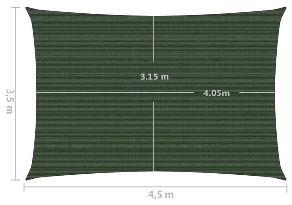 Πανί Σκίασης Σκούρο Πράσινο 3,5 x 4,5 μ. από HDPE 160 γρ./μ² - Πράσινο