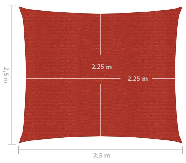 Πανί Σκίασης Κόκκινο 2,5 x 2,5 μ. από HDPE 160 γρ./μ² - Κόκκινο