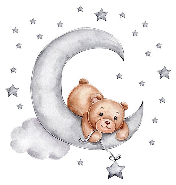Παιδικά Αυτοκόλλητα Τοίχου Sipo Teddy Bear Moon SIP-WS63037